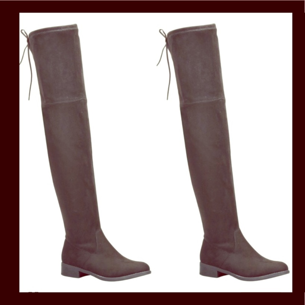Over the knee black boots